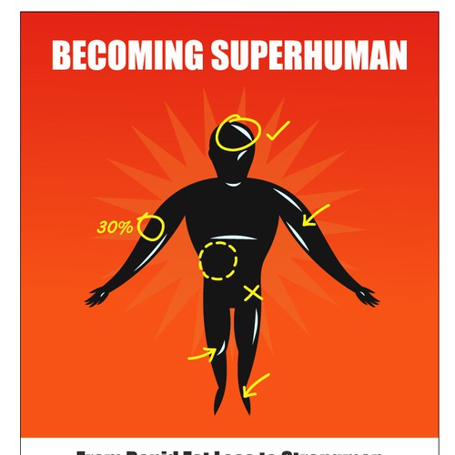 "Becoming Superhuman" Book Cover Design by moonape