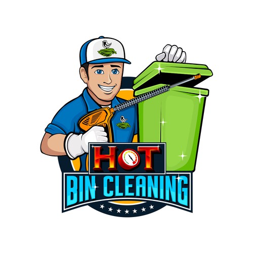 Hot Bins Cleaning - Trash Can Cleaning Design by dannyoval