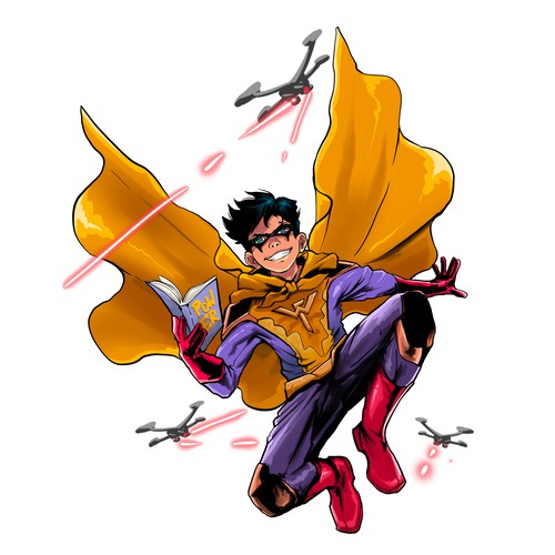 Comics (super-hero) Character - promoting reading in libraries Design by Ardhidesign