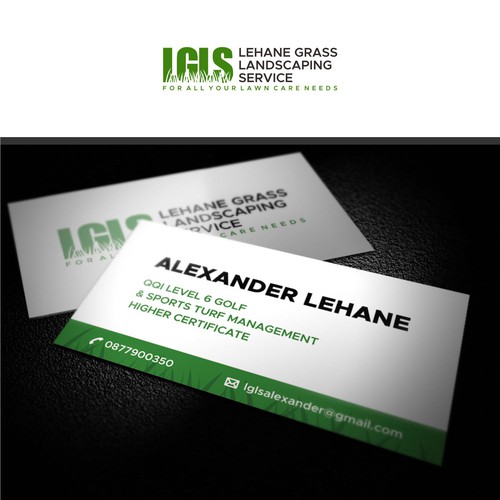 Logo/Business cards for a Lawn maintenance company Design by desieart