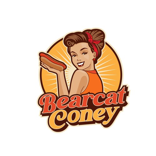 G-Rated Cartoon PinUp Girl girl logo for Retro Coney Hotdog restaurant Design by 262_kento
