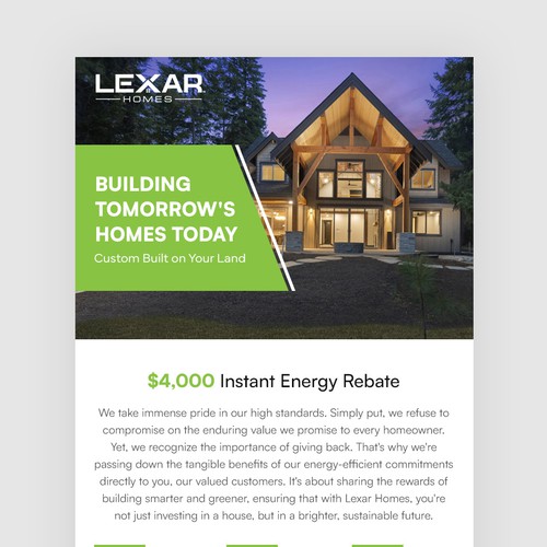 Custom Home builder marketing promotion Design by Irshad 786