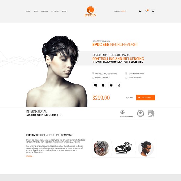 Redesign website for International Award Winning EEG system