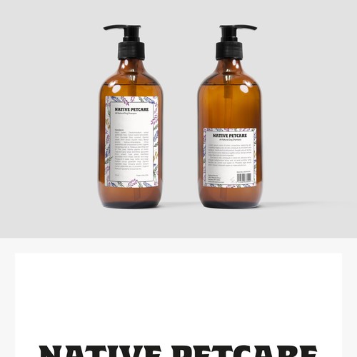 Create a clean, label for Native Petcare, an all-natural dog shampoo! Design by Christian Bjurinder