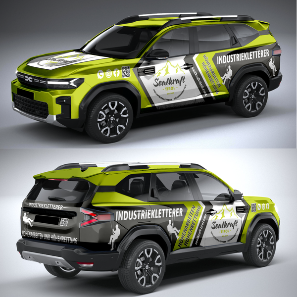 Vehicle wrap design for Seilkraft Tirol industrial climbing company