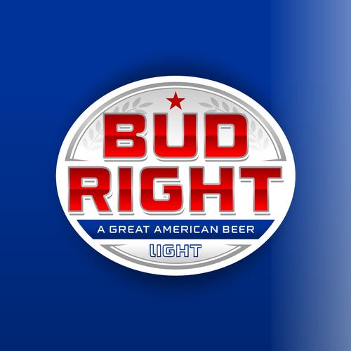 Bud Right.  The great new American Beer for good ol' fashioned American beer drinkers. Design by Voos Studio