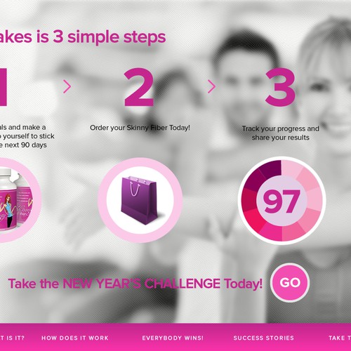 Create the next website design for Skinny Fiber New Year's Challenge Diseño de Webnomica