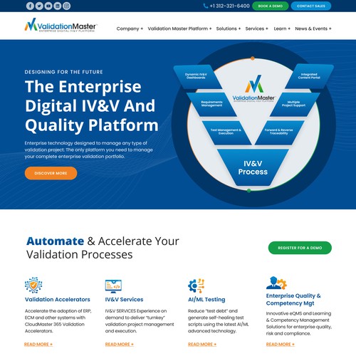 ValidationMaster Digital IV&V Website Re-Design Project Design by AxilSolutions