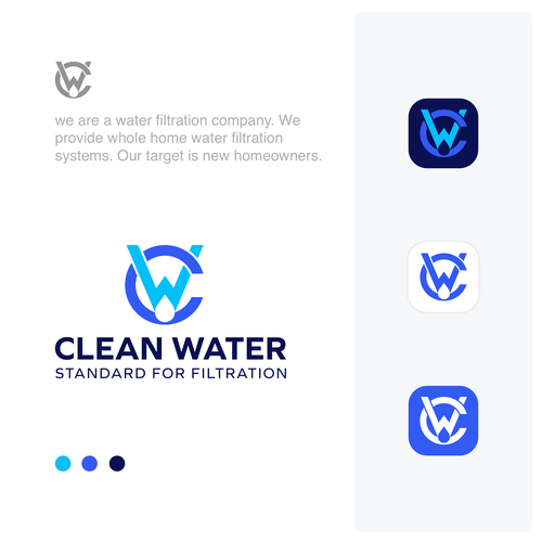 Simple Clean Logo for Water Filtration Company Design by Jinjala