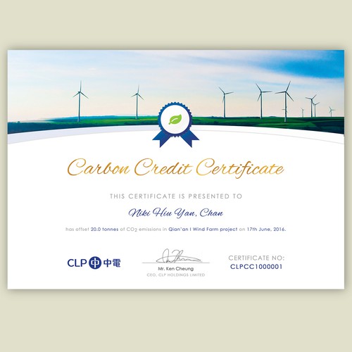 Creating a carbon credit certificate Postcard flyer or print contest