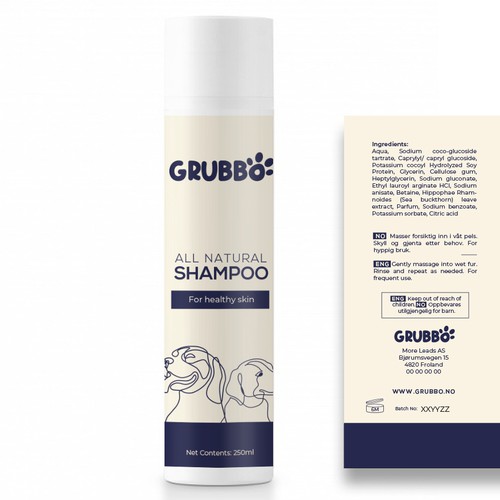 Design label for dog shampoo Diseño de intanamir