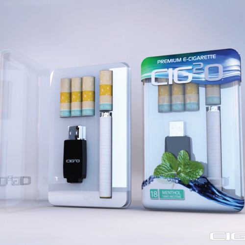 ►►► Sleek & Cool package design for new E-cig box Design by klaudius