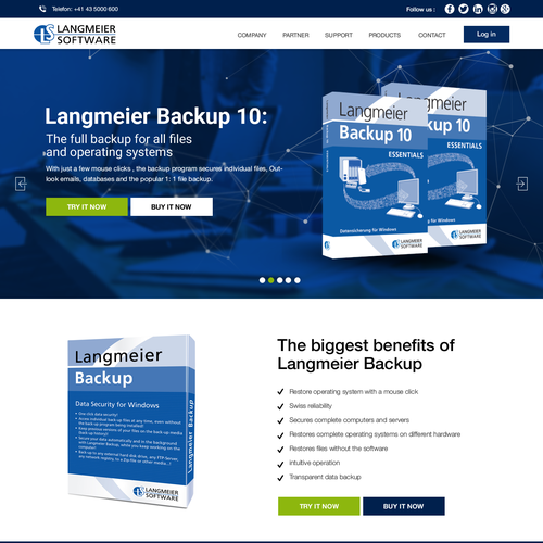 Redesign a Site for a Backup Software Design by Nikesu