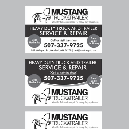 Newspaper Ad for Truck Repair Shop - Mustang Truck & Trailer Diseño de Dzine Solution