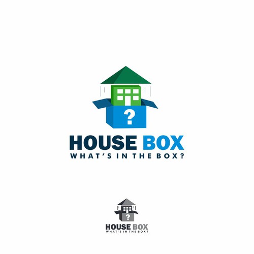 WHAT'S IN THE BOX?  Eye-catching logo to inspire interest of what people really know about a home. Design réalisé par afif_rayyan