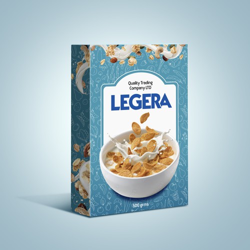 Premium cereal breakfast packaging (Corn Flakes) Design by sougatacreative