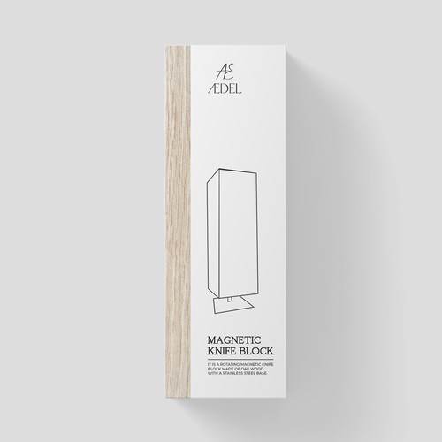 Design of an elegant product packaging for the first product of a new brand. Rotating knife block Design by Dimario Moretti