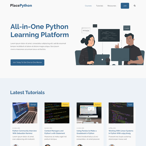 Designs | Educational and mentoring platform about the Python ...
