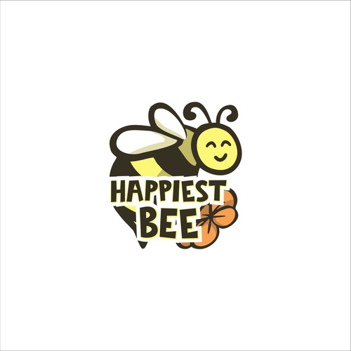 Design a cute, happy logo for Happiest Bee. Design réalisé par yilmazpeny