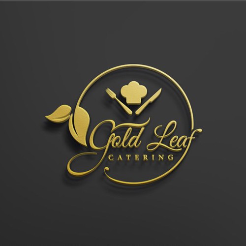 Create a sophisticated, modern logo for Gold Leaf catering offering