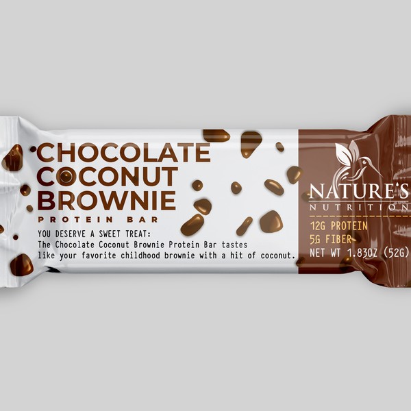 Design by Meln titled "Chocolate Coconut Protein Bar"