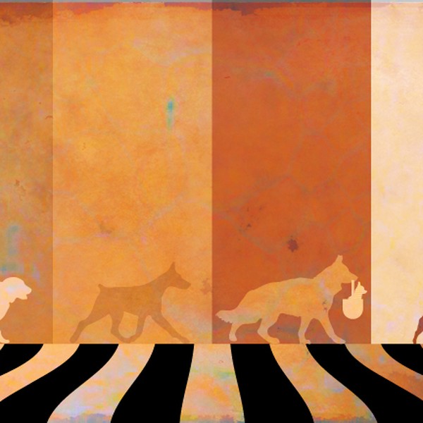 Dog silhouette art print