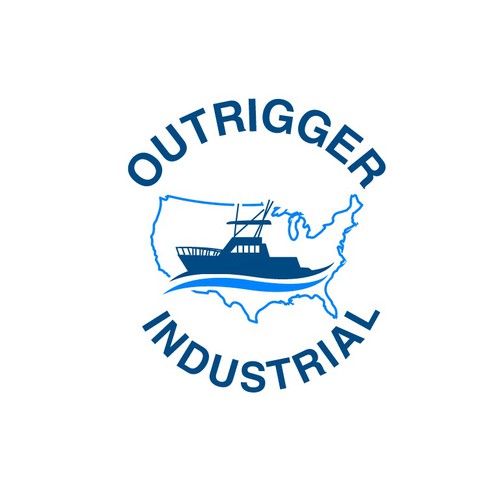 Rugged logo for a new industrial real estate development company called OUTRIGGER. Design by oceandesign