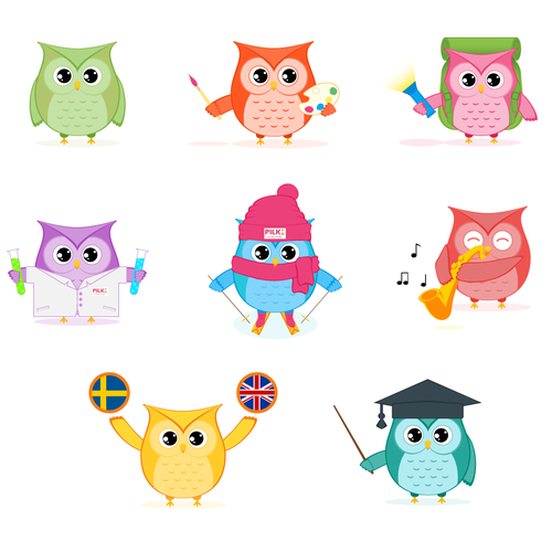 Create an adorable owl mascot for our daycare centers. Design by Designec