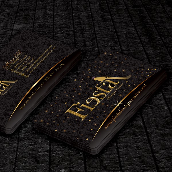 A FASHION BOUTIQUE which has multi-brands, would like to re-design its business card in unique way.