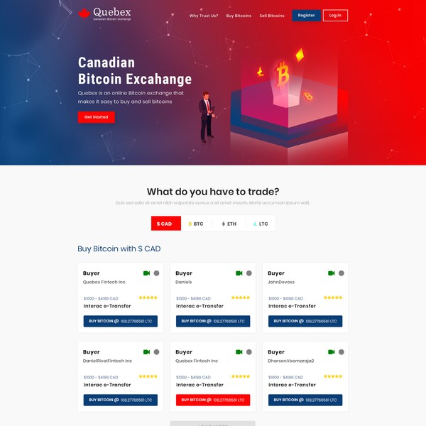 Bitcoin Exchange Website Redesign