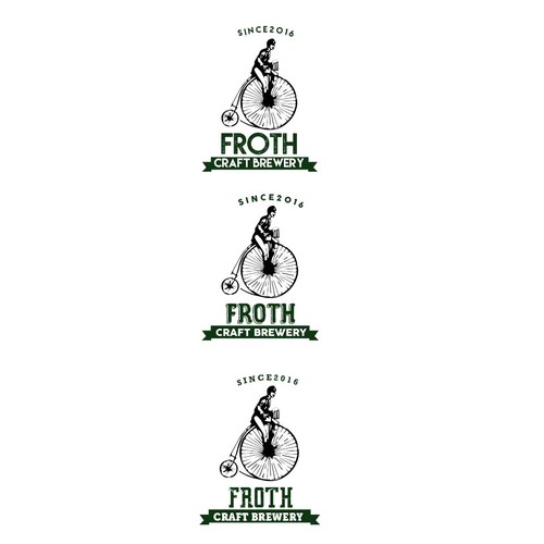 Create a distinctive hipster logo for Froth Craft Brewery Diseño de f.v.