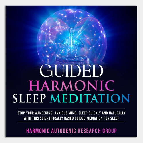 Design an abstract dark on dark sleep meditation book cover Design by Unboxing Studio