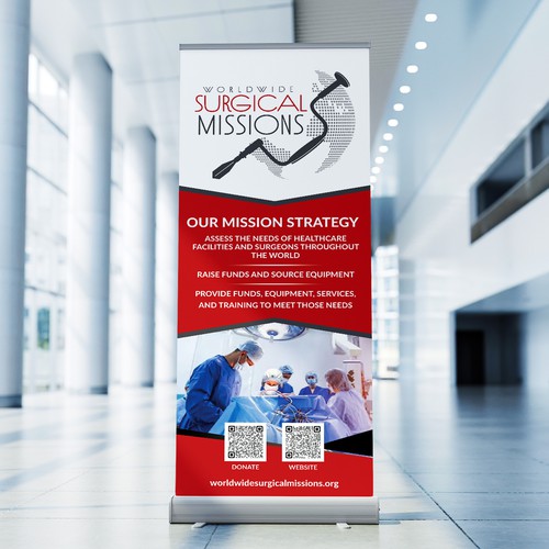 Surgical Non-Profit needs two 33x84in retractable banners for exhibitions デザイン by Saqi.KTS