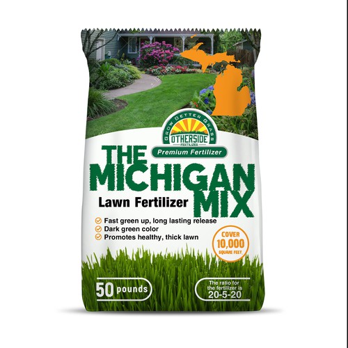 Michigan Centric Lawn Fertilizer Bag Design by Nirmana92