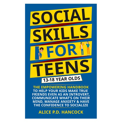 Minimalist Book cover for Teens ages 13-18 suffering from social anxiety and need to learn social skills Diseño de Cover_Design_Expert