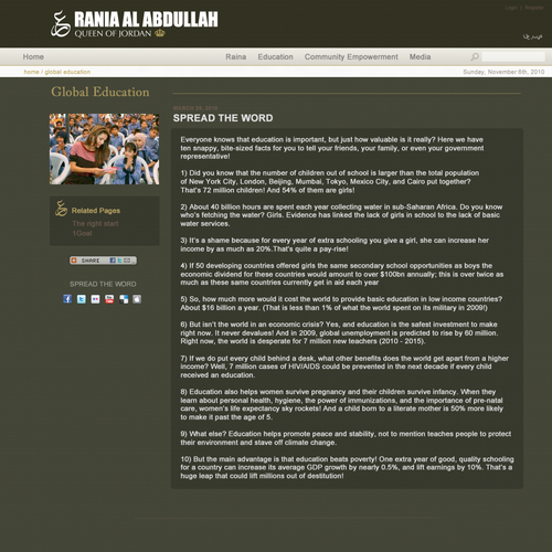 Queen Rania's official website – Queen of Jordan Design por HyPursuit
