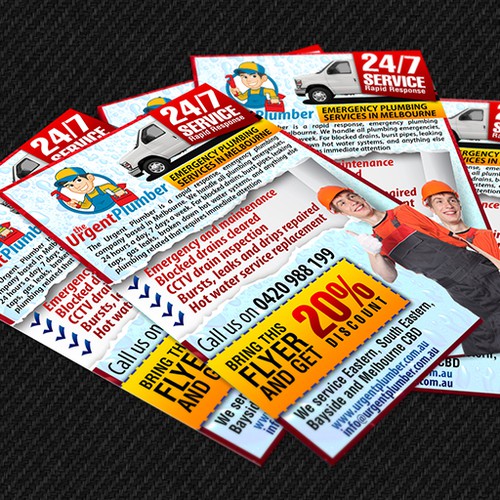 Create the next postcard or flyer for The Urgent Plumber Design by ShaifulArtwork Print