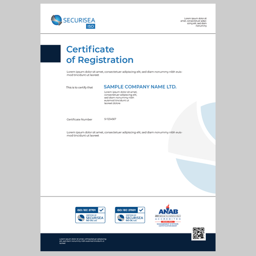 ISO Certificate Design Design by enan+grphx