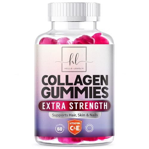 Hello Lovely needs a Collagen Gummies product label Design by agooshe