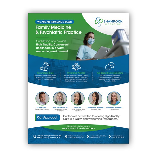 Flyer for a Boutique Primary and Mental Health Practice