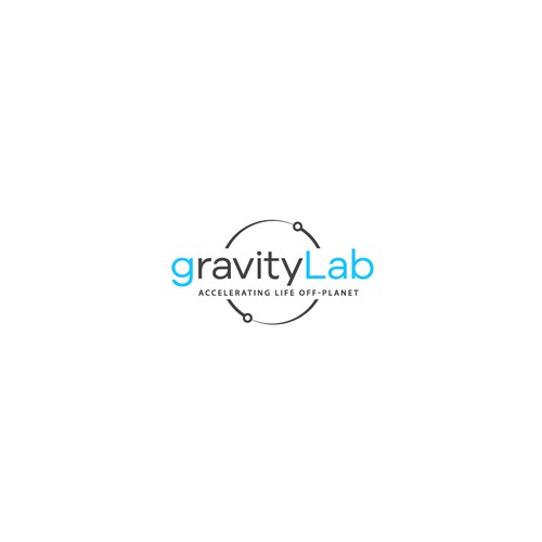 Space exploration logo - orbiting artificial gravity laboratory Design by Planet Nova