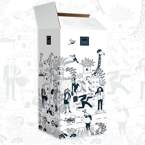 Illustrate an Awesome Urban Jungle onto Our Lull Mattress Box! Diseño de urszulajakuc