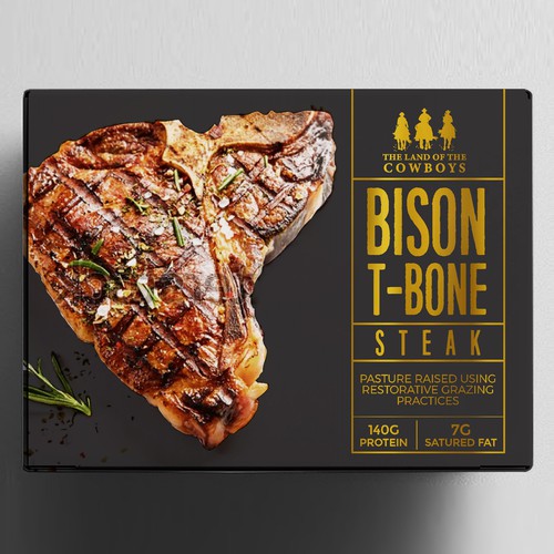 BISON T-BONE STEAK - FROM THE LAND OF THE COWBOYS Design by neoflexdesign