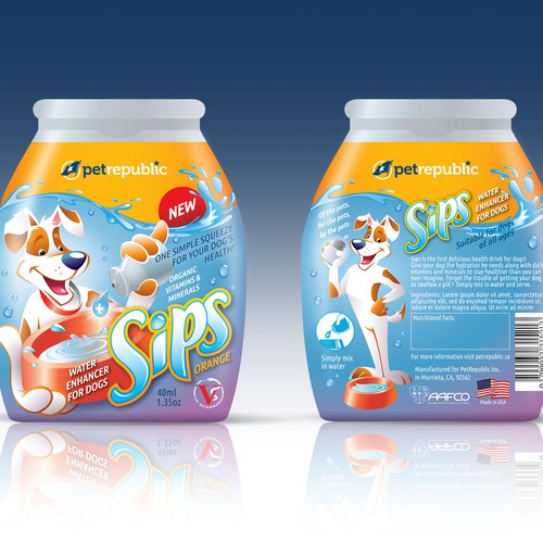 Have a drink with your dog! The first ever vitamin water enhancer for