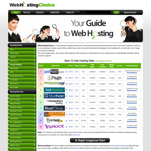 Redesign WebHostingChoice.com Design by natalinna