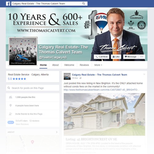 Design Facebook Cover for Real Estate Agent por broink