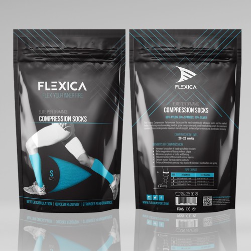 FLEXICA needs a bold and modern packaging design for sports compression ...