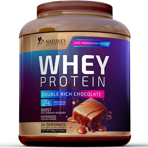 Diseño de Tasty Whey Protein Chocolate Design Needed for Nature's Nutrition de R O S H I N