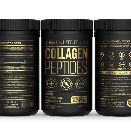 Design an attention grabbing, modern label for our collagen supplement Design by Imee008