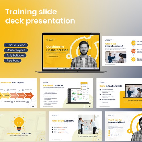 Training slide deck presentation Design by Sufiyora Designs